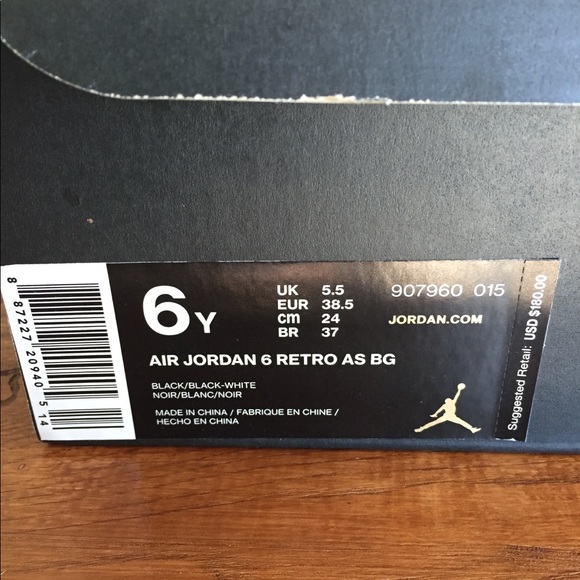 Jordan 6 Retro "All-Star" Chameleon Youth Boys sz6 - Picture 9 of 9